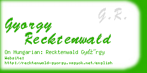 gyorgy recktenwald business card